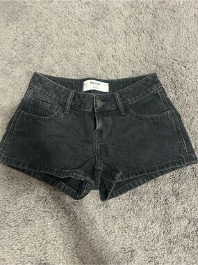 Hollister Washed Black Denim Jean Shorts